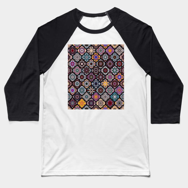 Moroccan Tile Pattern Baseball T-Shirt by ArtDreamStudio